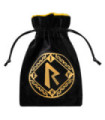 Bourse à dés - Runic Black & golden Velour Dice Bag