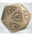 D20 Level Counter Beige & black Die