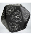 D20 Level Counter Black & white Die