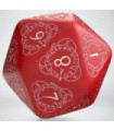 D20 Level Counter Red & white Die