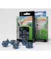 Set de Dés - Shimmering Llama Dice Set (Glittering dark blue & white)