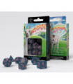 Set de Dés - Sparkling Llama Dice Set (Glittering dark blue & pink)