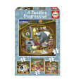 Contes de la forêt - 4 puzzles de 12, 16, 20 et 25 pièces