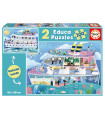 Extérieure / Intérieure bateau - 2 puzzles 100 pièces